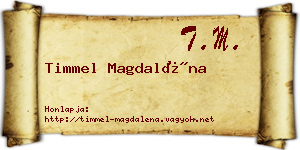 Timmel Magdaléna névjegykártya